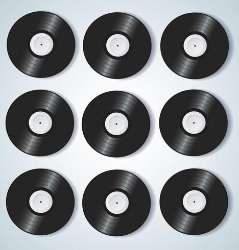 Het vinyl registreert muziek vectorillustratie als achtergrond vector