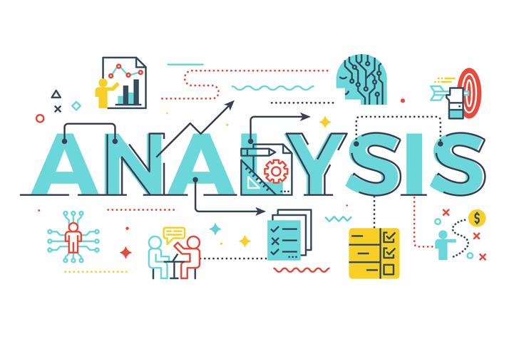 Analyse woord belettering illustratie vector