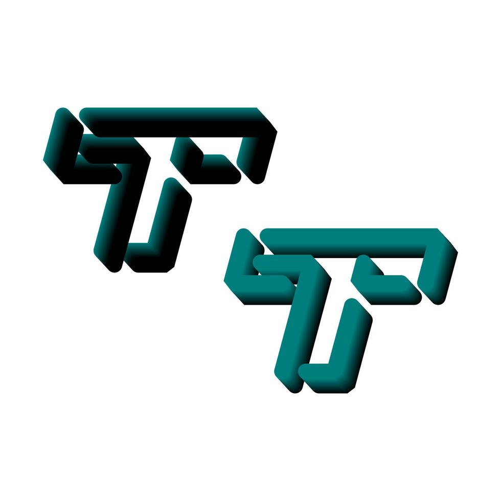 3D-letter t-logo. perfect voor t-shirts enzovoort. vector