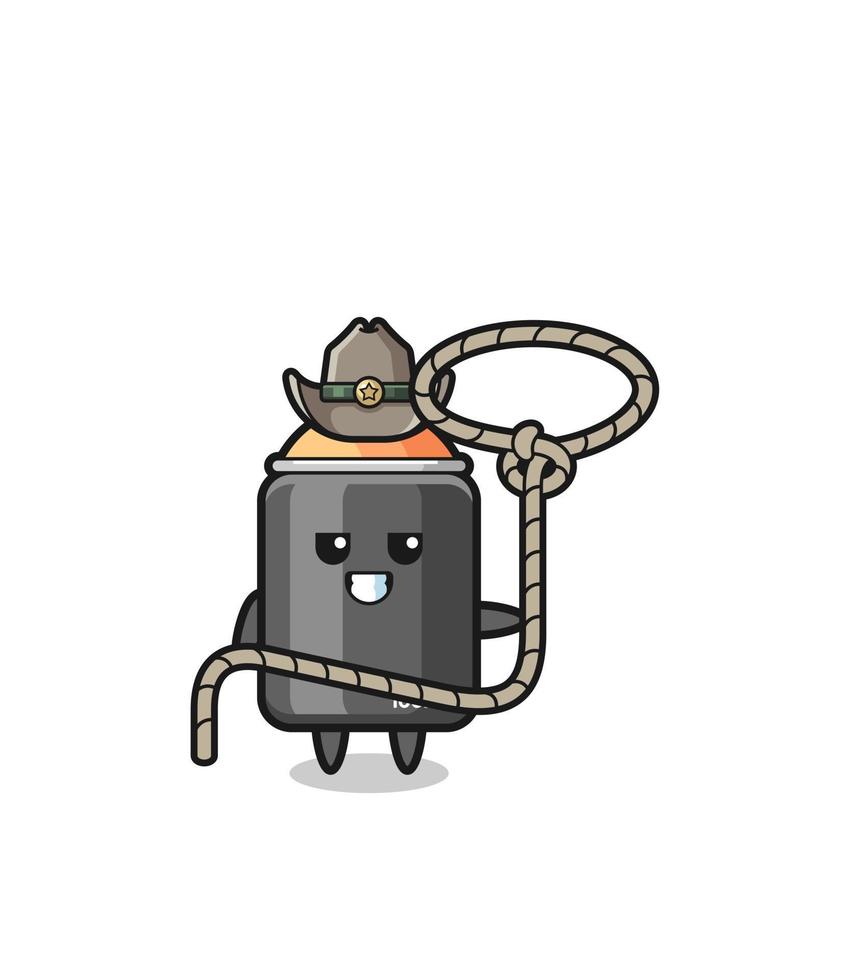 de spuitverf cowboy met lasso touw vector