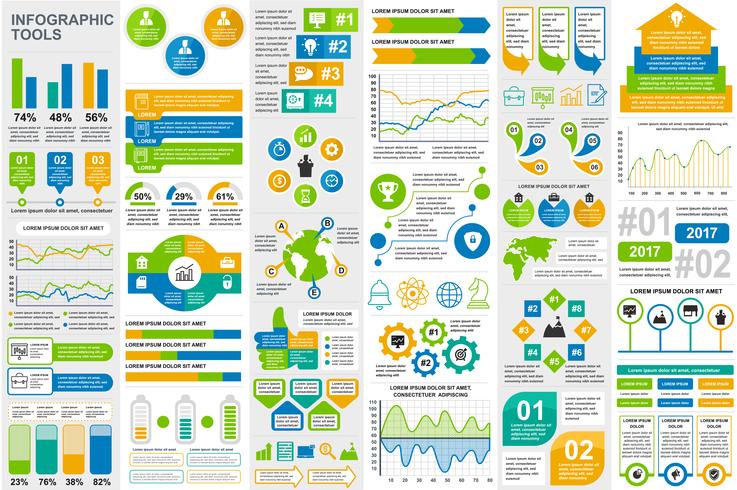 Infographic elementen data visualisatie vector ontwerpsjabloon. Kan worden gebruikt voor stappen, opties, bedrijfsprocessen, werkstroom, diagram, stroomdiagramconcept, tijdlijn, marketingpictogrammen, infografieken.