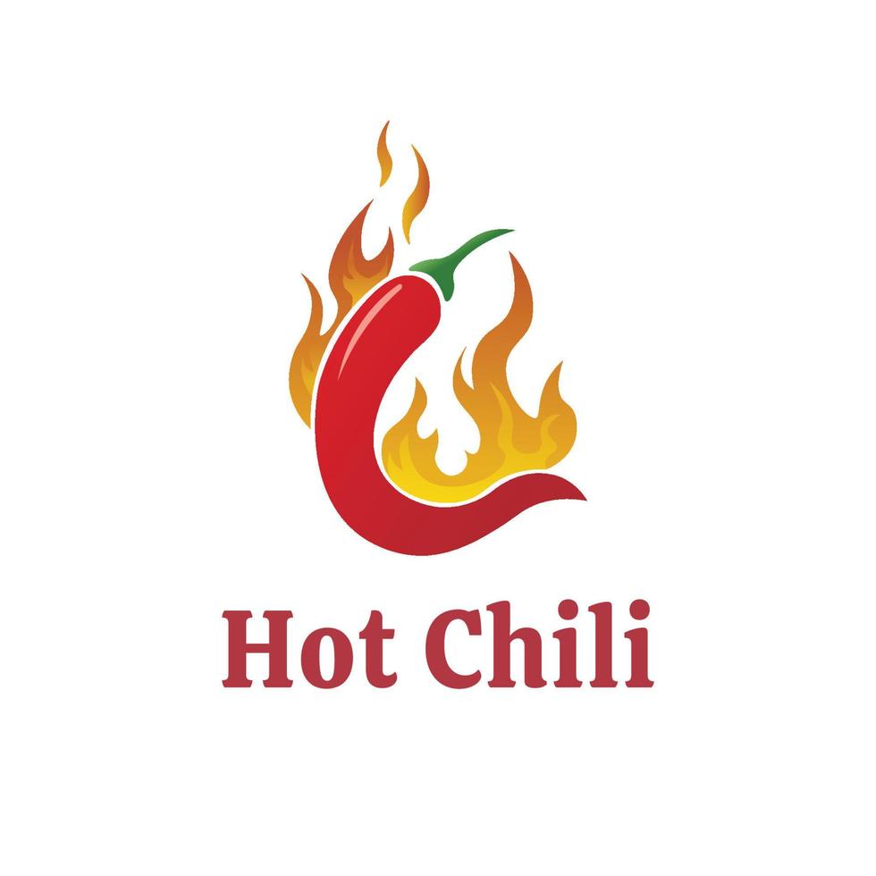 hete chili vuur vector logo