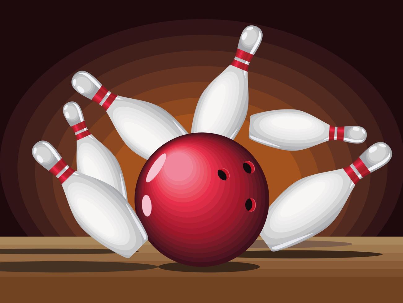 bowling sport staking vector