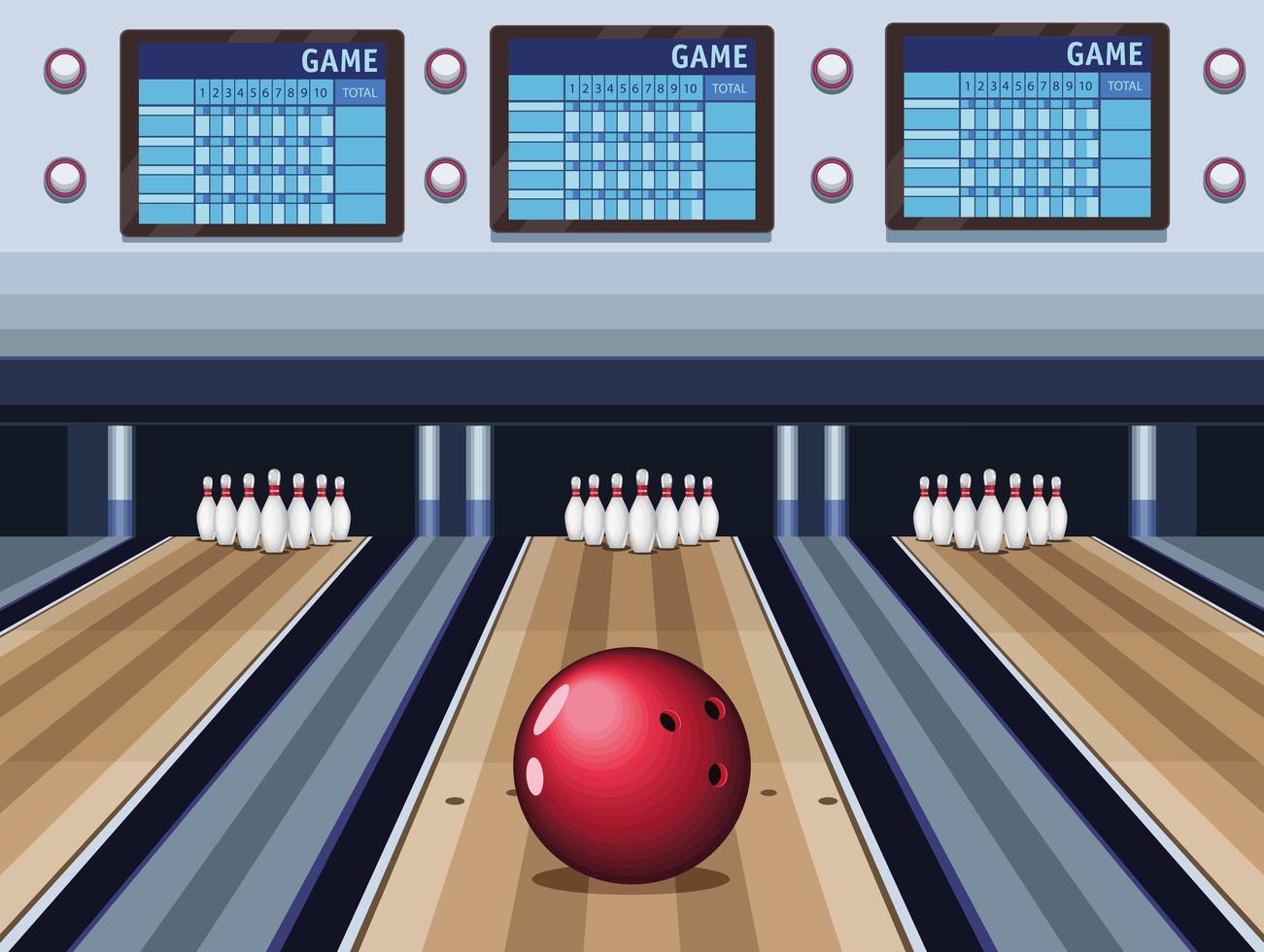 bowling sport scene vector