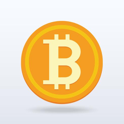 Bitcoin plat ontwerp, digitale of virtuele munt vector