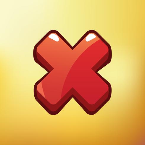 Cartoon Icon Cancel Verschillende symbolen gebruiken GUI-elementen voor casual mobiele games vector