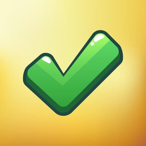 Cartoon Icon Check Verschillende symbolen asset GUI-elementen voor casual mobiele games vector