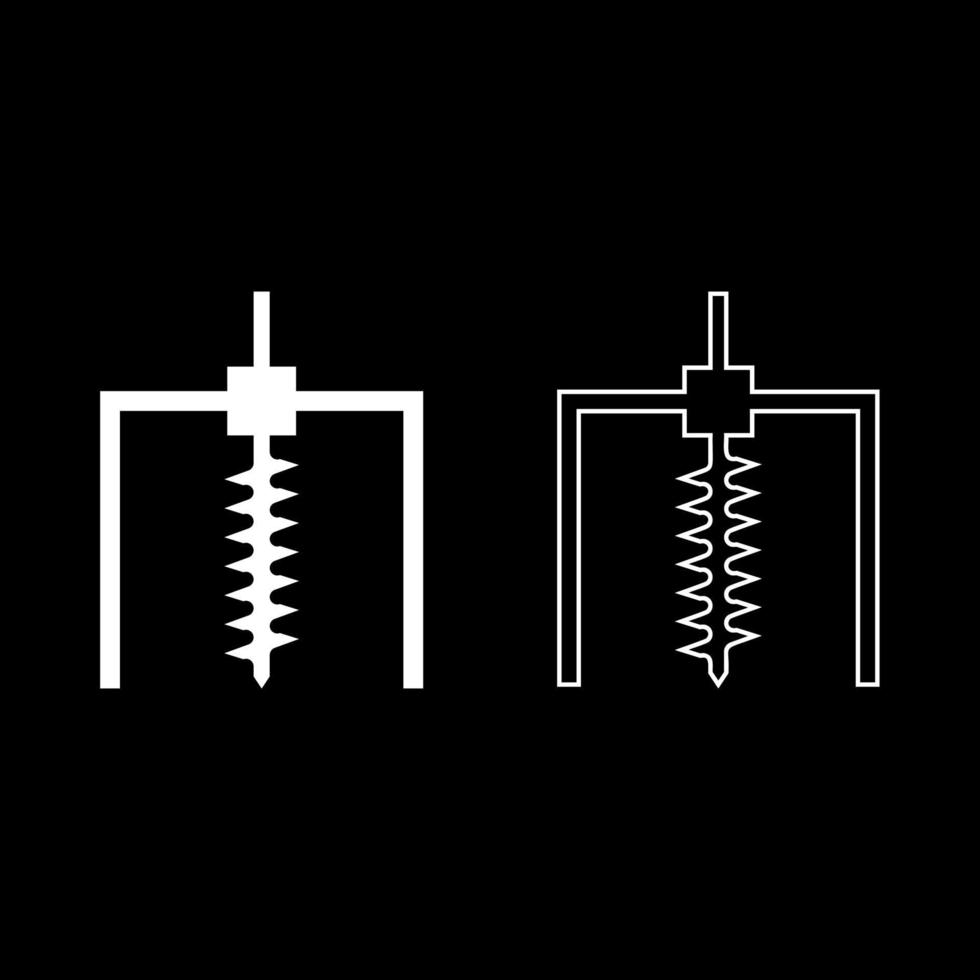 booreiland boring voor grond mijnindustrie geologische saai concept vijzel pictogram overzicht set witte kleur vector illustratie vlakke stijl afbeelding