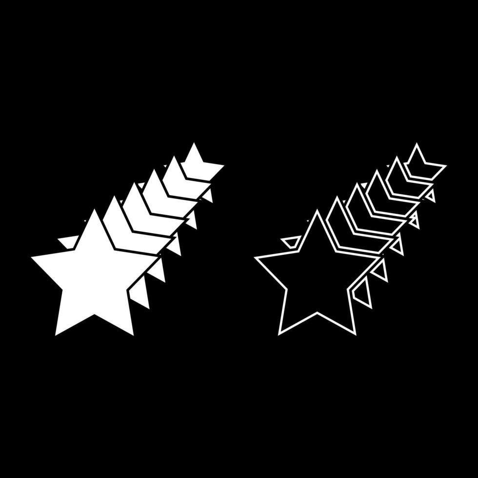 zes sterren ster concept pictogram overzicht set witte kleur vector illustratie vlakke stijl afbeelding