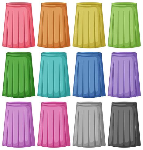 Set van verschillende kleur van de rok vector