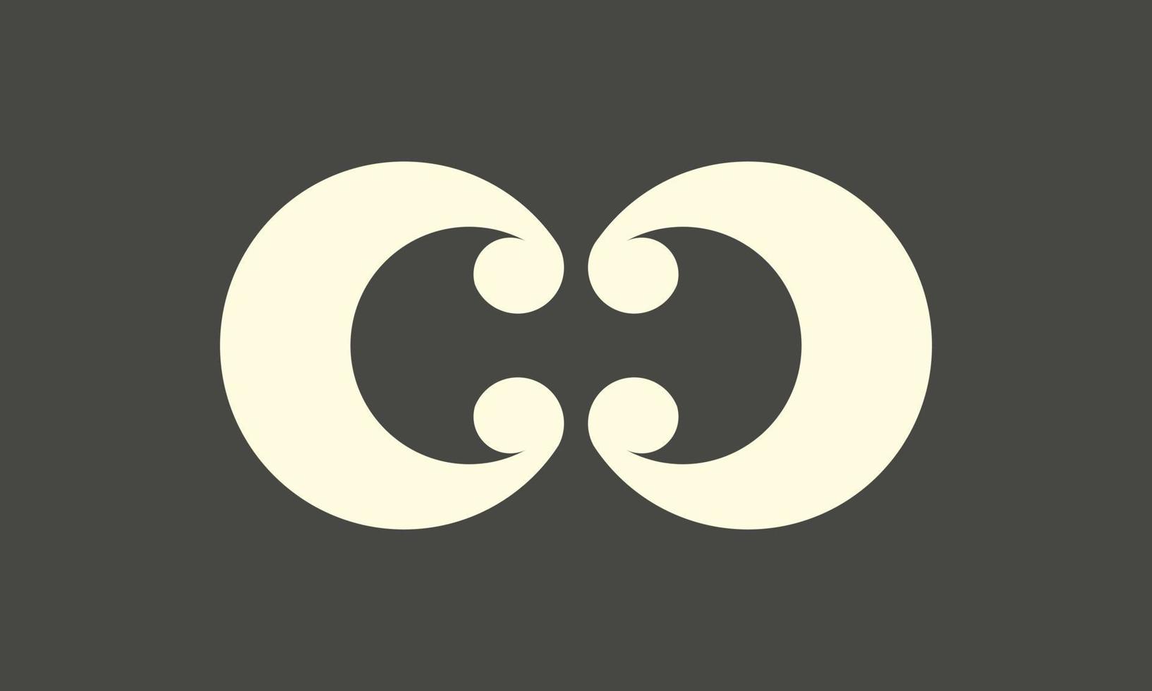 vleermuis-logo, c alfabet letter negatieve ruimte, eenvoudig en modern symbool, minimalistische stijl geschikt voor alle bedrijven en merken vector