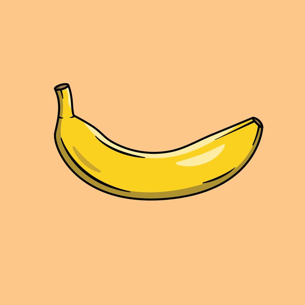 banaan vectorillustratie. fruit. gezond eten. platte cartoonstijl geschikt voor webbestemmingspagina, banner, flyer, sticker, kaart, achtergrond, t-shirt, clip-art vector