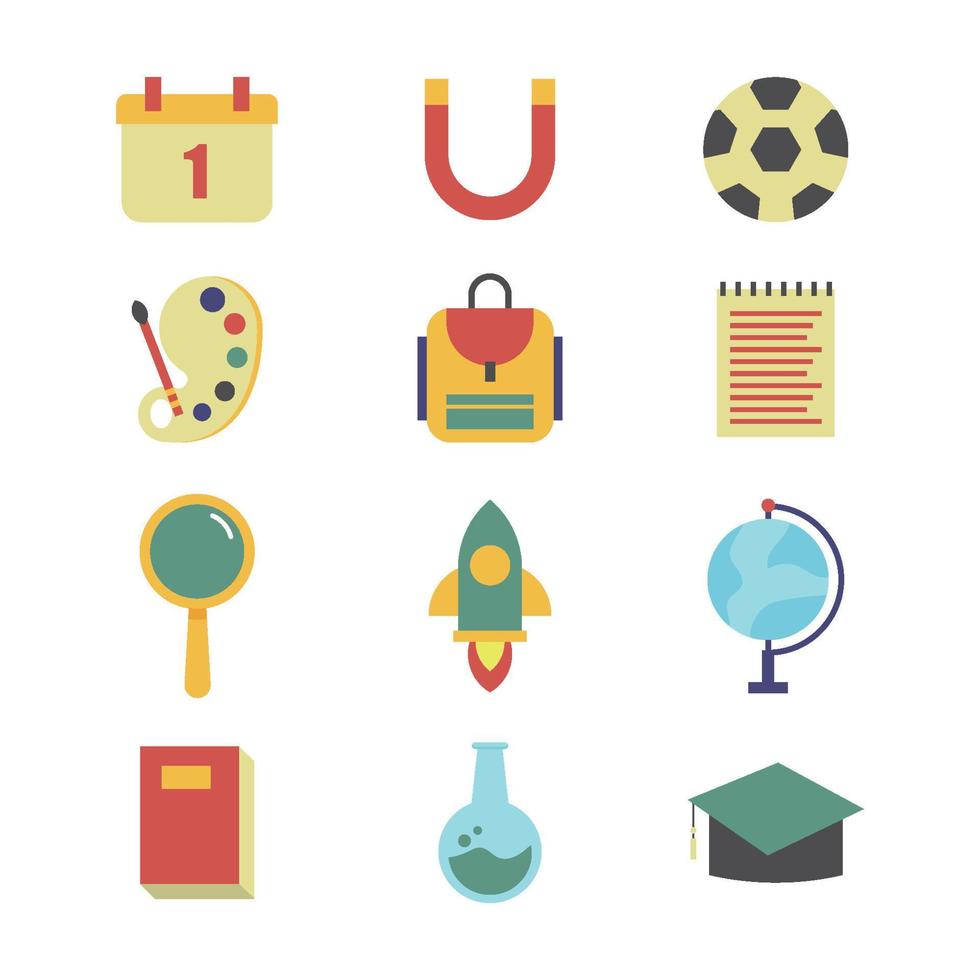 terug naar school icon set vector