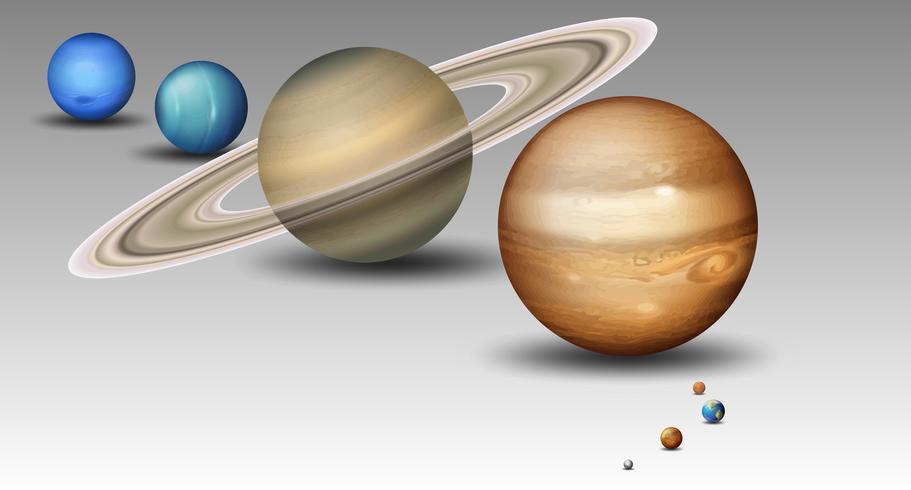 Set van planeet van het zonnestelsel vector