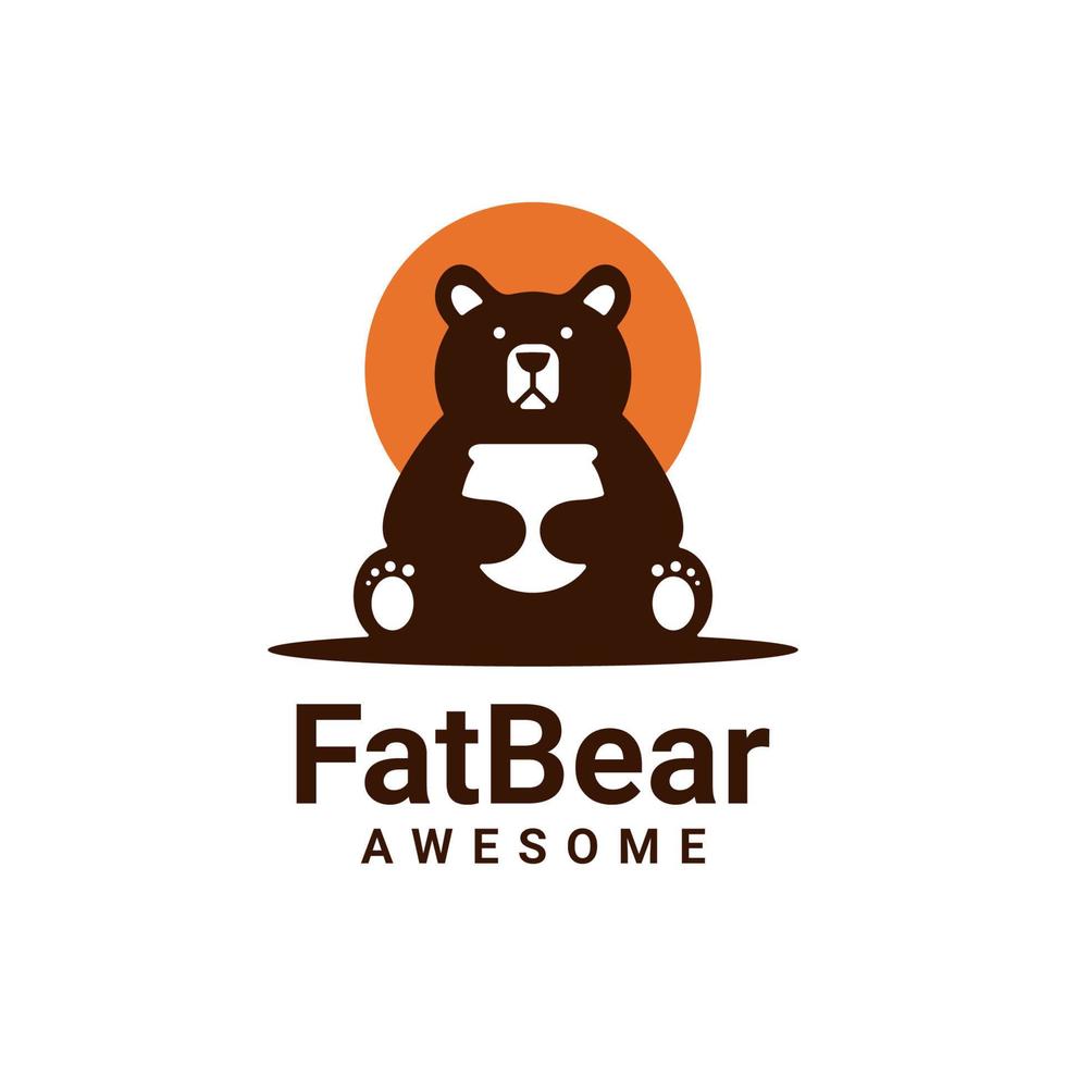 illustratie vectorafbeelding van dikke beer, goed voor logo-ontwerp vector