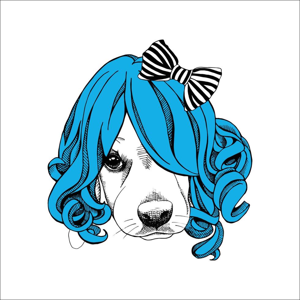 vector afbeelding van een hond zwart-wit. ontwerp stijl. dier. kunst. symbool. logo. illustrator. op wit