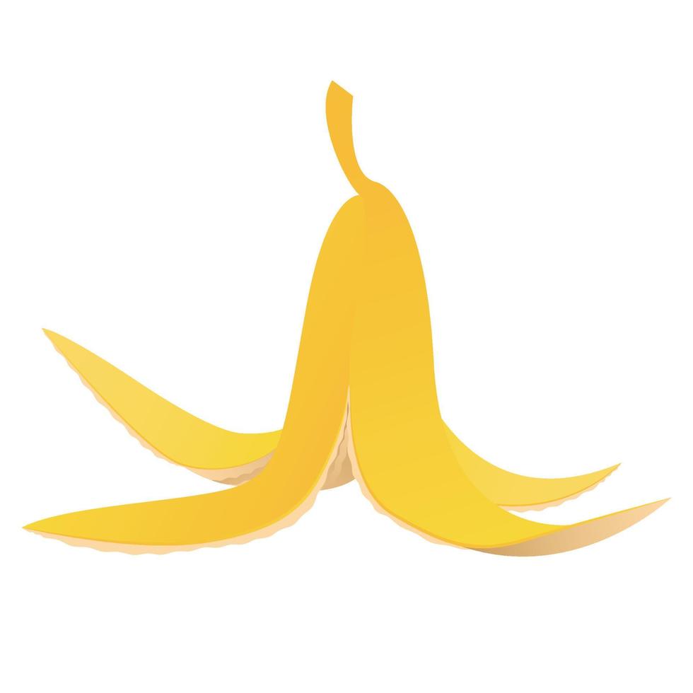 bananenschil grappige cartoon illustratie vector met eenvoudige hellingen. platte sjabloon op witte achtergrond. recycling van organisch afvalafval