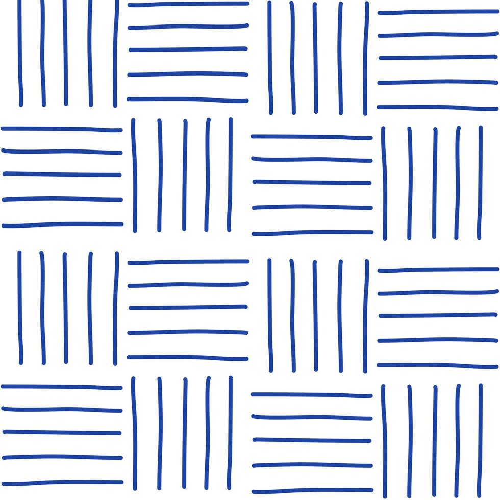 trendy minimalistisch naadloos patroon met abstracte handgetekende compositie in blauwe en witte vector
