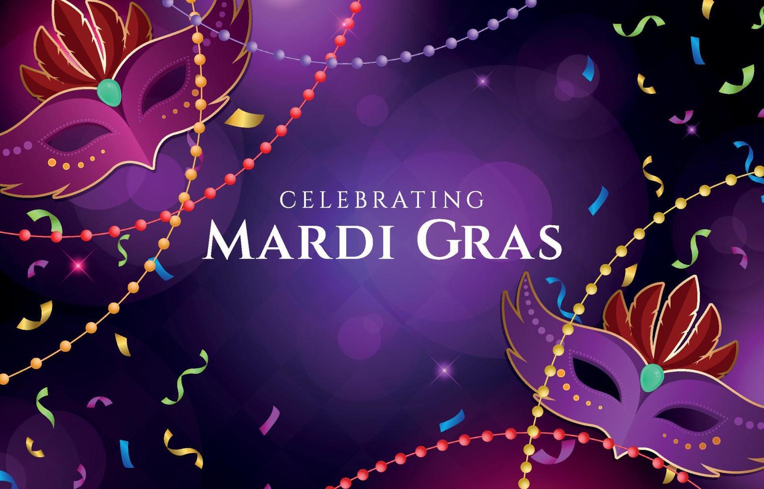 mardigras masker achtergrond vector