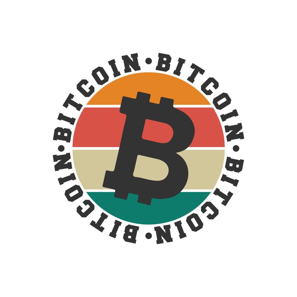 vintage typografie retro bitcoin t-shirtontwerp vector