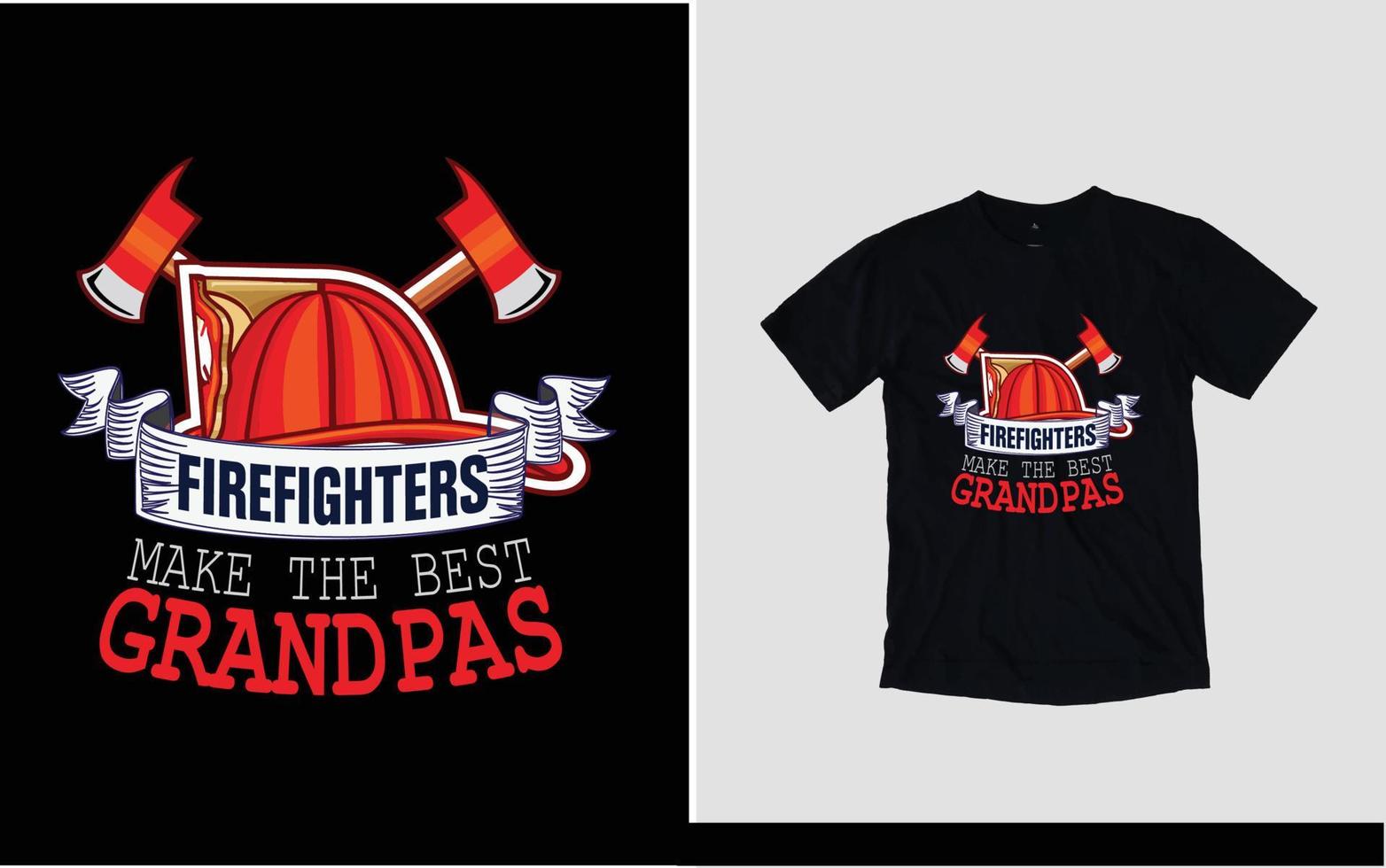 brandweerlieden maken het beste T-shirtontwerp voor opa's vector