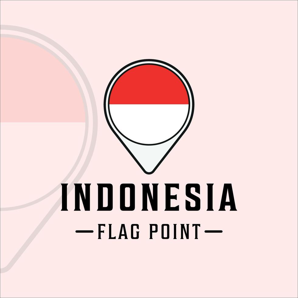 vlag punt Indonesië logo vector illustratie sjabloon pictogram grafisch ontwerp. kaarten locatie land teken of symbool