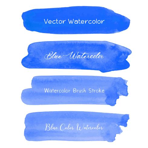 De blauwe waterverf van de borstelslag op witte achtergrond. Vector illustratie.