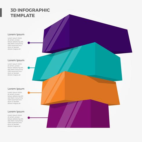 Platte 3D bar Infographic elementen Vector sjabloon