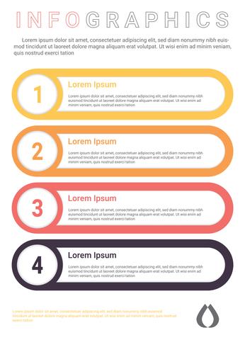 Infographicsdiagram met 4 stappen, opties of processen. Vector bedrijfsmalplaatje voor presentatie. bedrijfsgegevensvisualisatie.