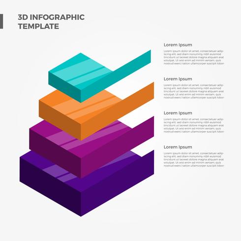 Platte 3D Infographic elementen Vector sjabloon