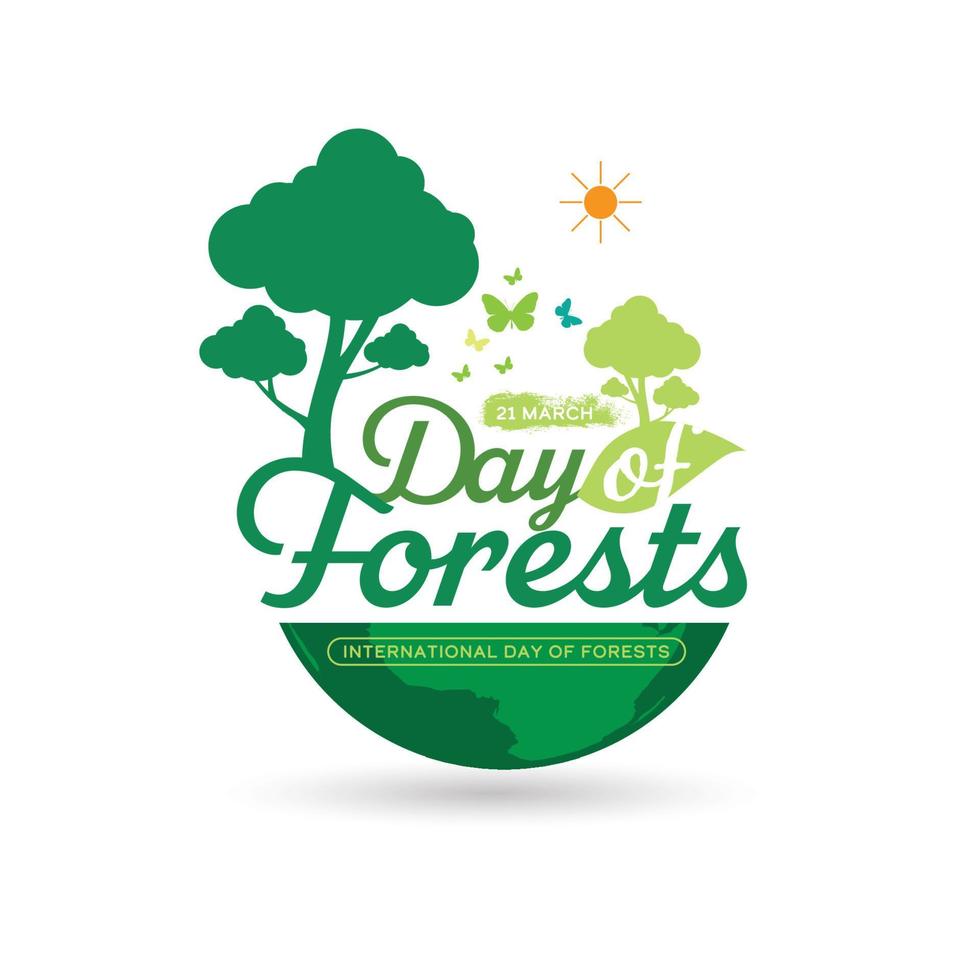 internationale dag van bossen logo ontwerpsjabloon vector