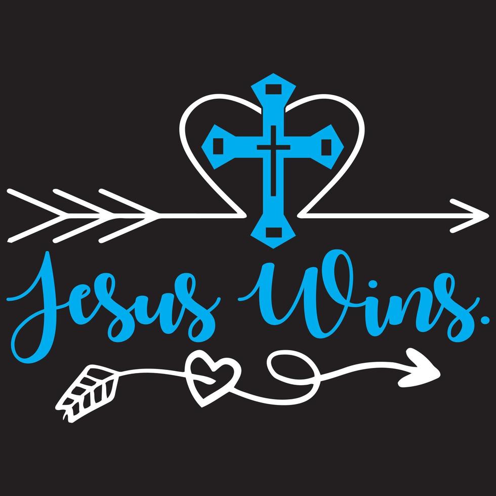 Jezus wint t-shirtontwerp vector