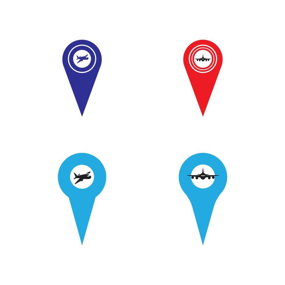 kaartaanwijzer met vliegtuig icon.map pointer.vector illustratie vector