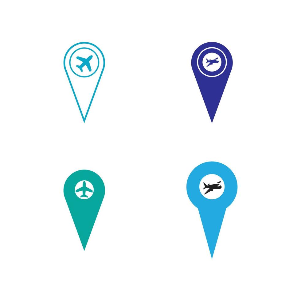 kaartaanwijzer met vliegtuig icon.map pointer.vector illustratie vector