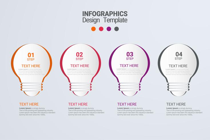 INFOGRAFISCH MET STAPPEN EN OPTIES vector