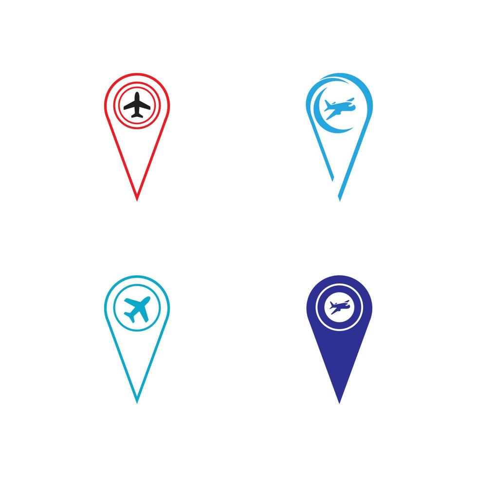 kaartaanwijzer met vliegtuig icon.map pointer.vector illustratie vector