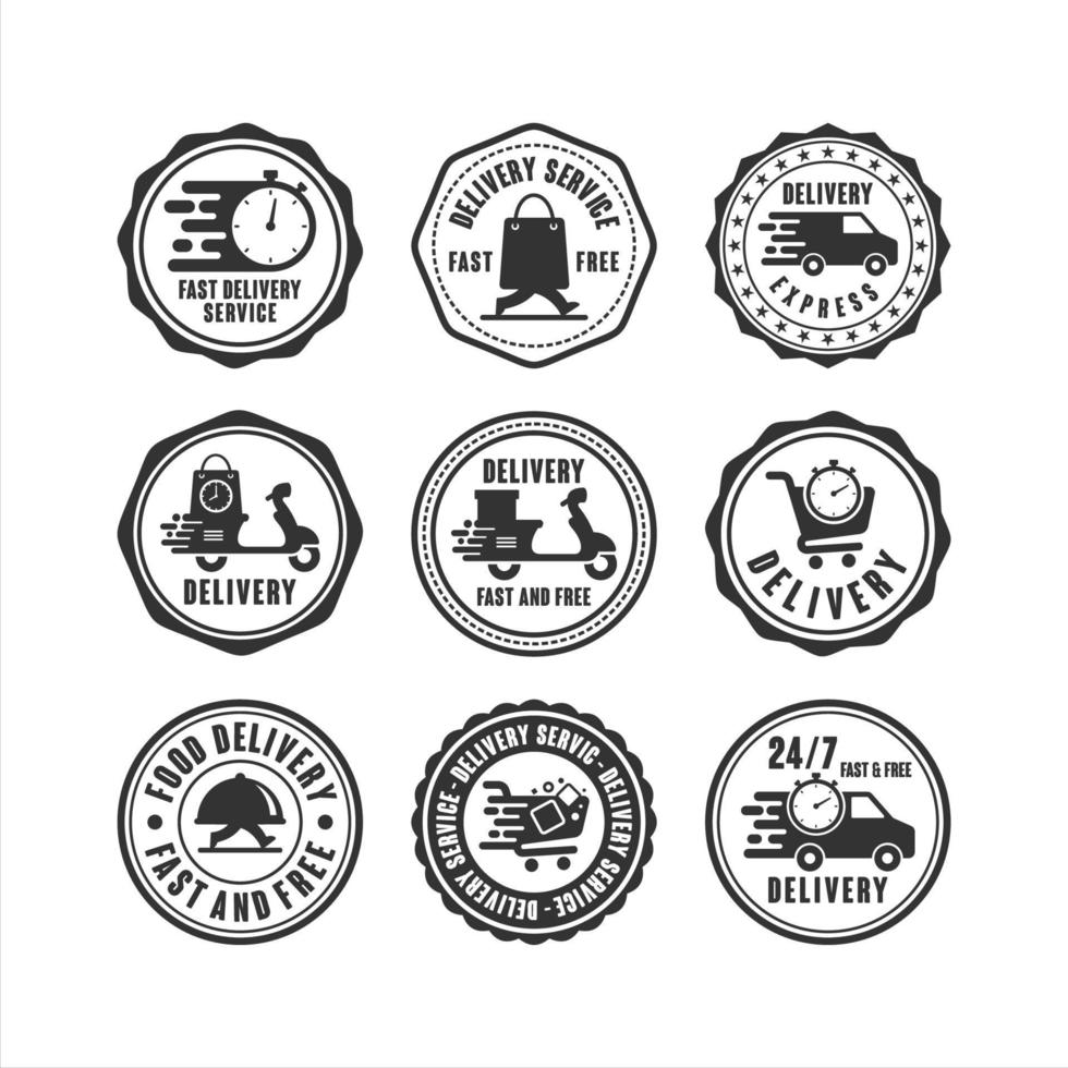 badge postzegels bezorgservice collectie vector