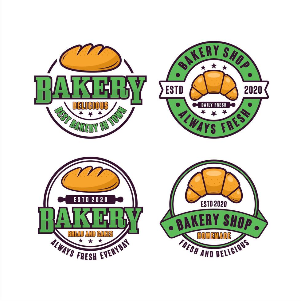 bakkerij winkel badge vector ontwerp logo collectie