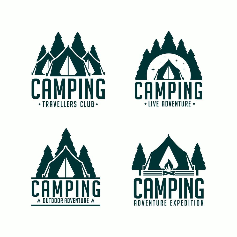 set camping logo avontuurlijke expeditie vector