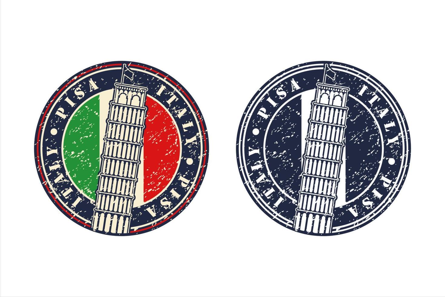 pisa italië toren vector ontwerp logo