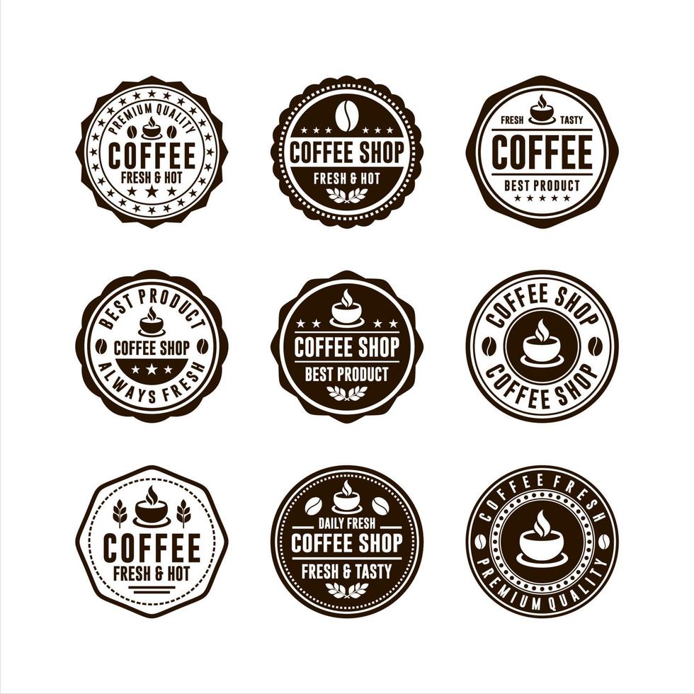 badge coffeeshop logo's collectie vector