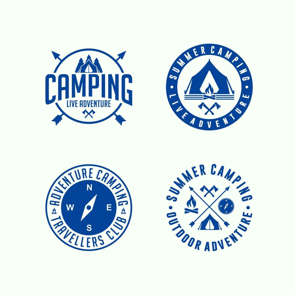 camping avontuur logo cirkel collectie vector