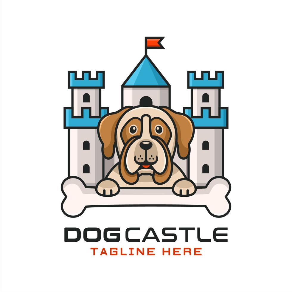 hond kasteel vector ontwerp logo