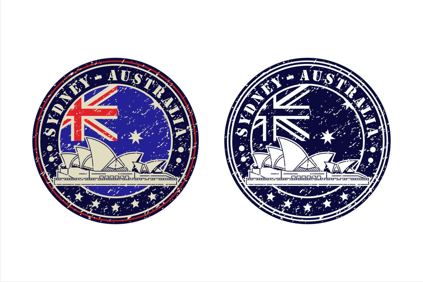 sydney australië stempel reizen ontwerp vector logo