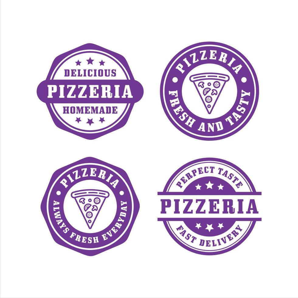 pizza postzegels design premium collectie vector