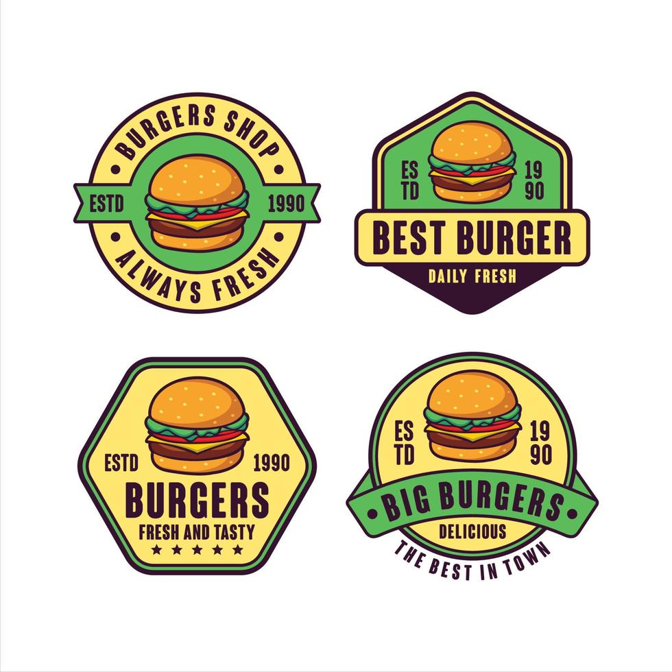 set hamburger logo vector ontwerp