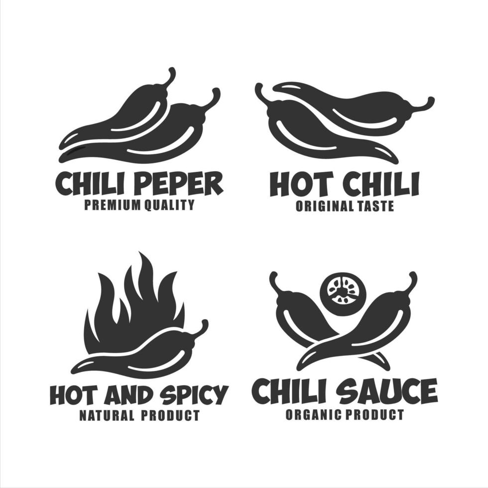 hete chili peper vector logo collectie