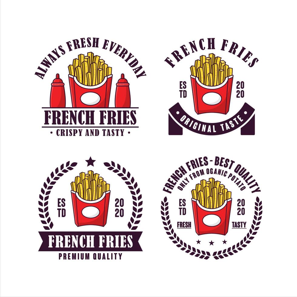 Franse frietjes vector logo collectie