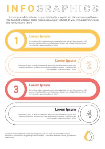 Infographicsdiagram met 4 stappen, opties of processen. Vector bedrijfsmalplaatje voor presentatie. bedrijfsgegevensvisualisatie.