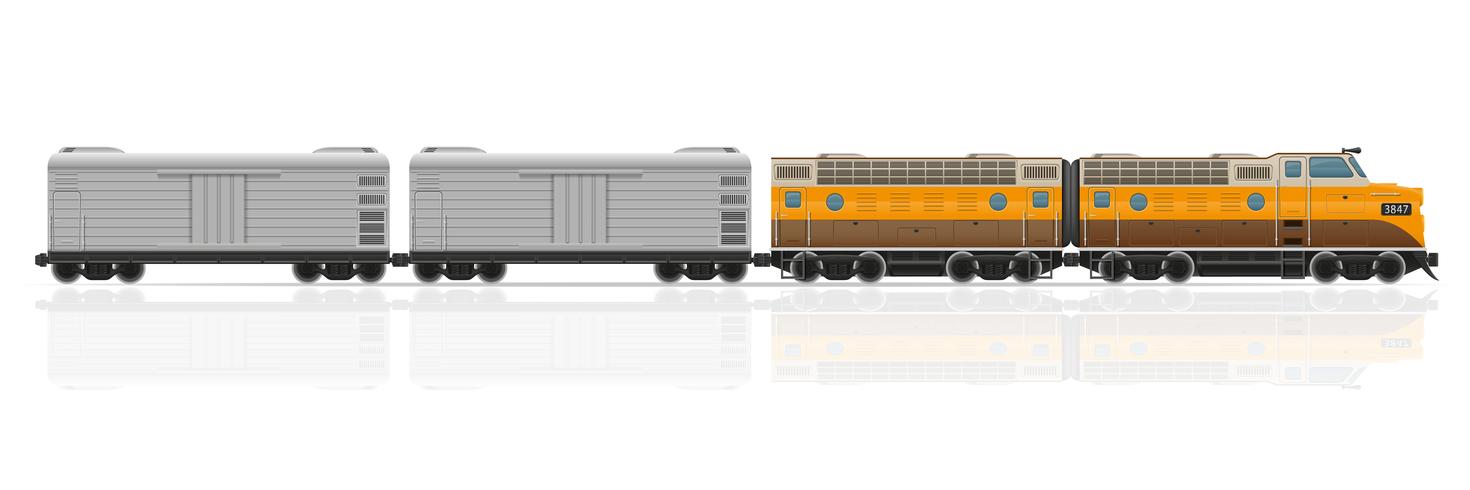 spoorwegtrein met locomotief en wagens vectorillustratie vector